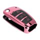 thumbnail image 2 of Protector de la cubierta de la caja del llavero plegable del estilo de la fibra de carbono de TPU apto para A3 S3 06/2005 - 03/2017 Rosa, 2 of 8