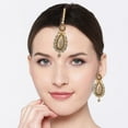 thumbnail image 4 of Efulgenz Indian Maang Tikka Earrings Set Bollywood Crystal Rhinestone Head Chain Dangle Jhumka Earrings Jewelry Set, 4 of 4
