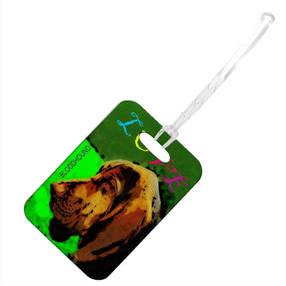 KuzmarK Luggage Travel Bag Tag -  Love My Bloodhound