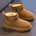 thumbnail image 2 of shqvo Toddler Winter Snow Boots, Lined Ankle Boots, -on Style Boots Classic Suede Warm Hiking Boots, 2 of 8