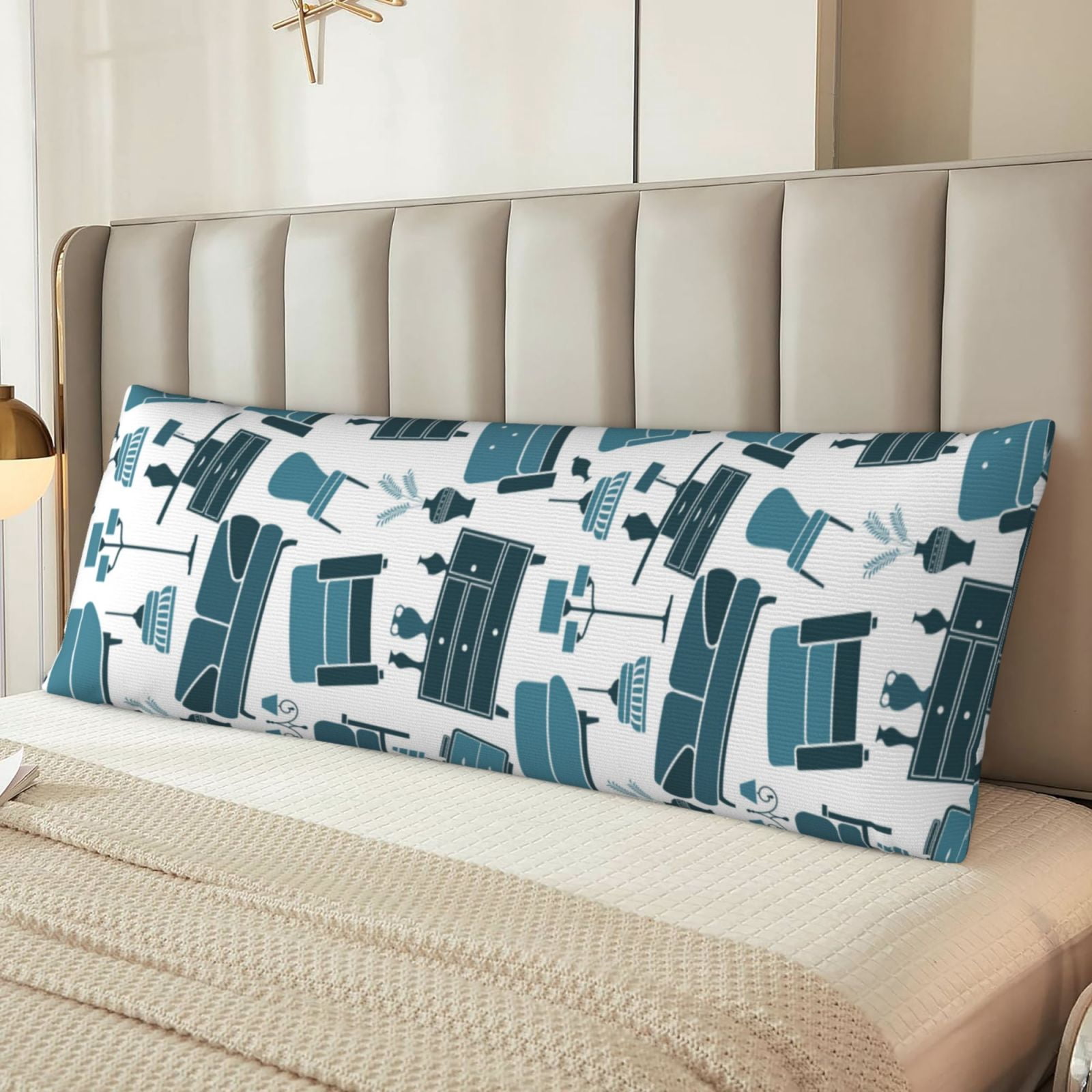 Naloa Modern Furniture Super Soft 20x60 Body Pillow Case,Long Side Hidden Zipper（PILLOWS ARE NOT INCLUDED）