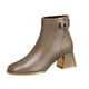 thumbnail image 1 of NECHOLOGY Botas Mujer Adulto Femenino Zapatos Botines de mujer Zapatos de mujer Botas casuales Tacón Tacón de bloque Color sólido Vellón Cuero Cremallera trasera Botas (B, 6.5), 1 of 5
