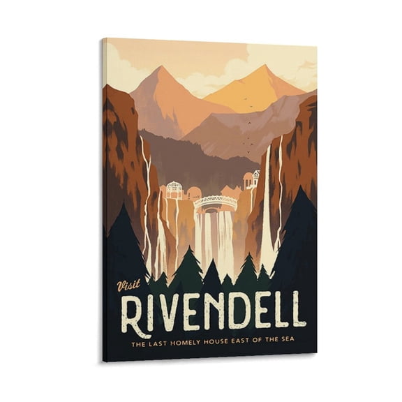 RIVENDELL Lord of The Rings Anime Retro Reise Wall Art Poster Gifts Bedroom Prints Home Decor Hanging Picture Canvas Painting Posters 24x36inch(60x90cm)