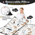 thumbnail image 3 of Multicolor Cat and Heart White Pattern Teens Toddler Nap Mat with Pillow, Sleeping Mat Bag for Preschool Daycare 59"x22", 3 of 6