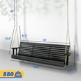 thumbnail image 2 of Ktaxon Patio Wooden Porch Swing for Courtyard & Garden, Heavy Duty 880 LBS Swing Chair Bench with Hanging Chains for Outdoors (Black, 5 FT), 2 of 9