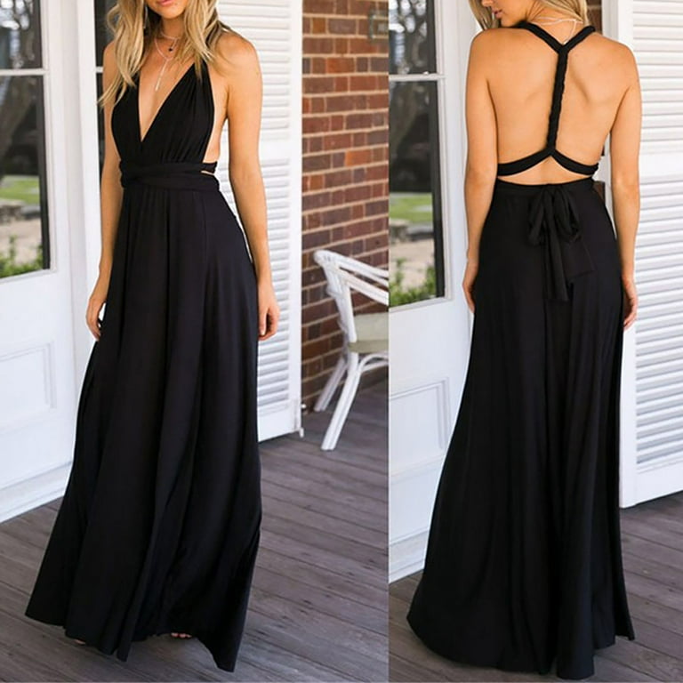 Women s Formal Dresses Wrap Dress Long Convertible Multiway Dresses Dresses for Bridesmaids Wedding Guest Dresses for Women S XL Boho Dresses for Women 2024 Walmart