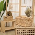 thumbnail image 4 of ICHUDAN Water Hyacinth Storage Baskets, Rectangular Wicker Baskets with Built-in Handles, Medium, 13 x 8.4 x 7.1 , 2-Pack, 4 of 9
