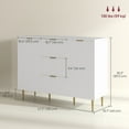 thumbnail image 3 of HOMCOM Buffet Bahut avec 3 Tiroirs et Tablettes Ajustables, Blanc, 3 of 10