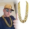 thumbnail image 3 of Gangster Chain Plastic Faux Gold Chains Necklace Hip Hop Performance Props, 3 of 5