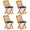 Navy, variant on Costway Outdoor Folding Chairs Set of 4 Acacia Wood High-Back Chair with Seat Cushions Navy