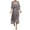 🔥 Gray, variant on Sentmoon Midi Wedding Guest Dresses Short Sleeve V Neck Spring Dresses 2026 Summer Solid Color Regular Fit Tie Stretchy Office Evening Dresses for Women for Beach and Vacation Black L