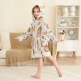 thumbnail image 4 of FORMRS Niños Bathrobe Unisex Hooded Robe Soft Plush Pajamas Sleepwear, Size 2-3T, Fall Pumpkin Pattern, 4 of 7