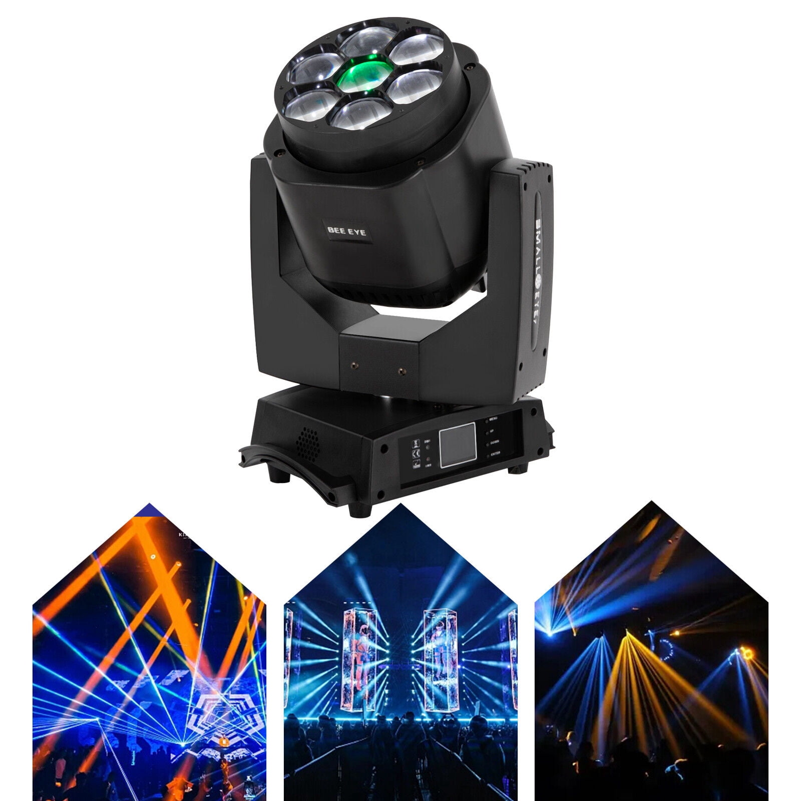 7x15W Stage Light RGBW DMX Moving Head Light Laser Bee-Eye Beam Effect Disco Lighting