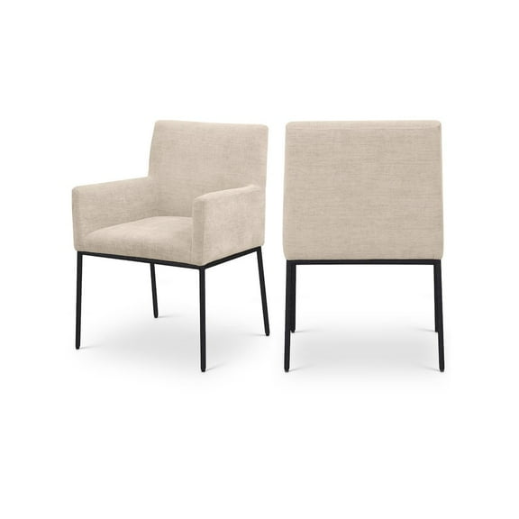 Meridian Furniture Reeves Beige Chenille Fabric Dining Chair (Set of 2)