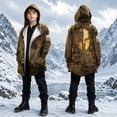 thumbnail image 2 of Zylarhe Boys Halloween Cardigans Kids Pullover Hoodieless Cardigan without Buttons Zipper Gold 4-5 Years, 2 of 4