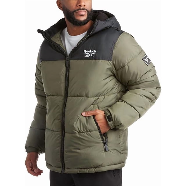 Chaqueta de invierno para hombre Reebok, acolchada, aislante tipo puffer