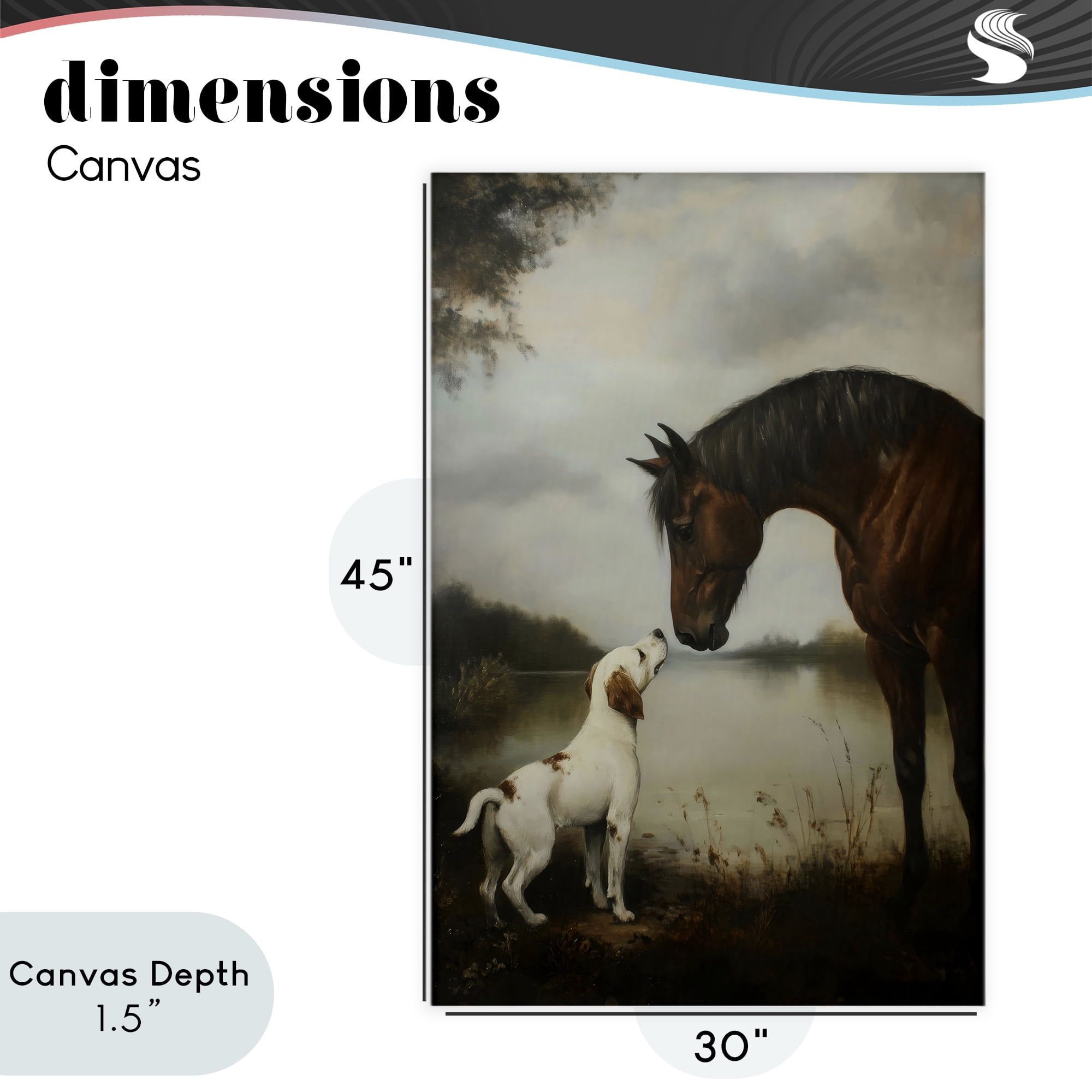 Stupell Industries Hound & Horse Companions Canvas Wall Art, design by Petal Prints Design
