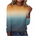 thumbnail image 4 of Staron Women Vintage Printed Sweaters Round Neck Long Sleeve Casual Soft Lightweight Fall Pullover Tops Mint Green 3XL, 4 of 7