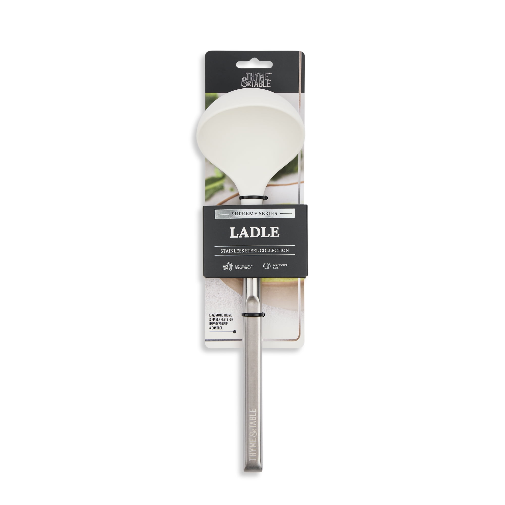 Thyme & Table Supreme Collection Stainless Steel Ladle White