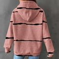thumbnail image 6 of Waffle Hoodie for Women,Womens Jacquard Drawstring Ribbed Knit Pullover Hoodie Fall Oversized Waffle Striped Sweatshirts Long Sleeve Loose Hood Sweater Tops, 6 of 7