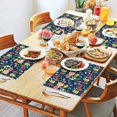 thumbnail image 2 of Pioneer Flower Floral Print Pattern Summer Placemats Table Placemats Set Of 4-Linen Kitchen Washable Placemats Table Mats 12x18 Inch Non-Slip Heat Resistant, 2 of 5