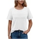 thumbnail image 1 of Camisas de Cuello de Tripulación de Manga Corta para las Mujeres Plisado Mangas de Ruffle, Cuello Redondo Casual Primavera Y Blusa de Verano, 1 of 7