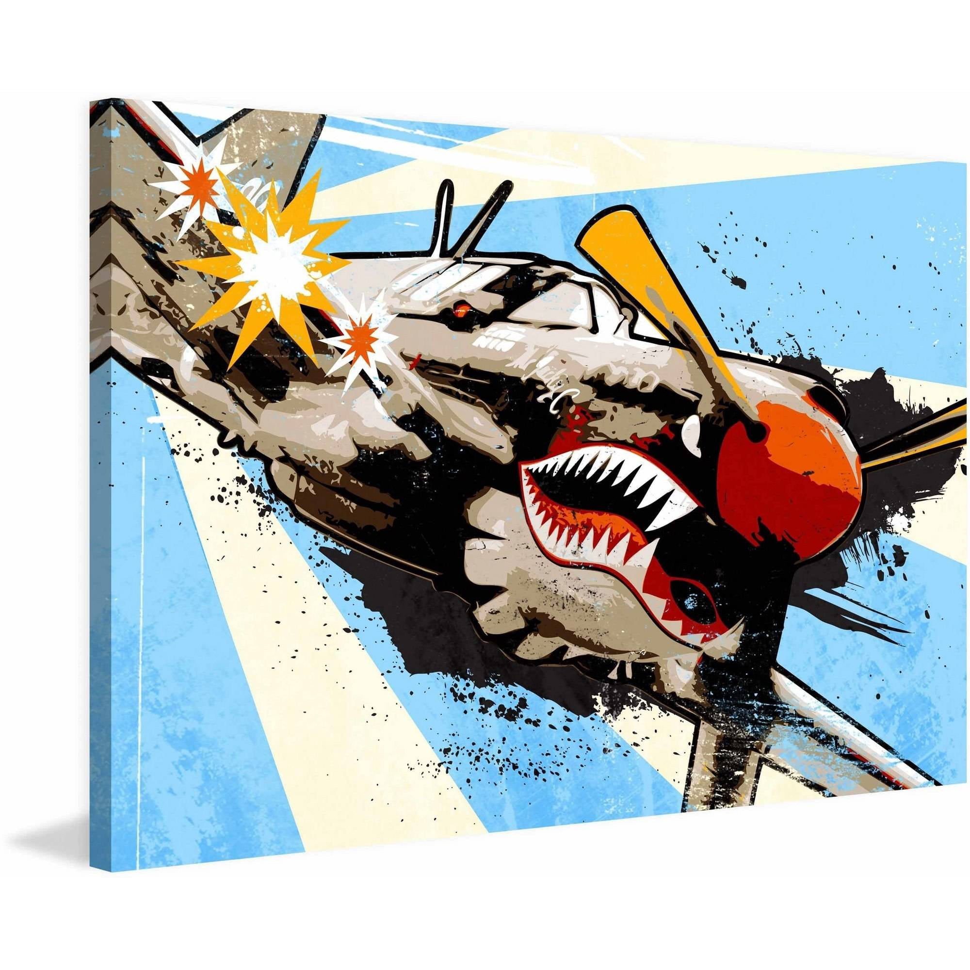 "P40 Warhawk" Painting Print on Wrapped Canvas