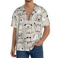 thumbnail image 1 of Balery Puppy Camisa Casual de Manga Corta con Botones para Hombre, Texturizada, Estilo Cubano, para Playa, Verano-4X-Large, 1 of 5
