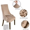 thumbnail image 2 of BOGUANG Housse de Chaise à Dossier Ailé en Velours, Housses de Chaise Extensibles, Housse de Fauteuil Réutilisable Lavable en Spandex Doux Incliné (Sable, Ensemble de 4), 2 of 7