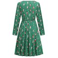 thumbnail image 4 of Vestido de manga larga con cuello redondo y estampado navideño para mujer a la moda Fridja  nbo2063, 4 of 4