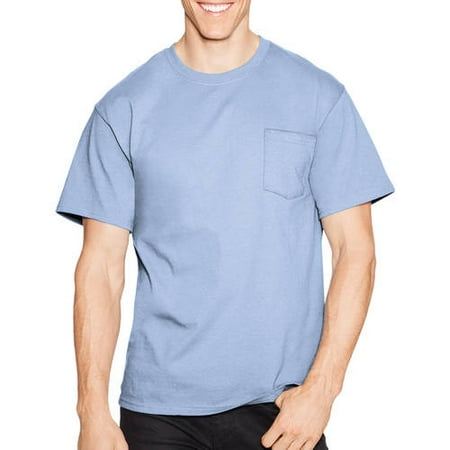 Blue 16 Pocket Square - Men's Tagless Crew Neck Short Sleeve Pocket Tshirt