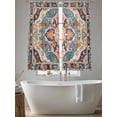 thumbnail image 5 of Orange Blue Floral Boho Sheer Curtains 72 Inches Long 2 Panels Medieval Ethnic Turkey Light Filtering Semi Sheer Window Curtains Drapes for Bedroom Living Room 52"x72"x2, 5 of 7