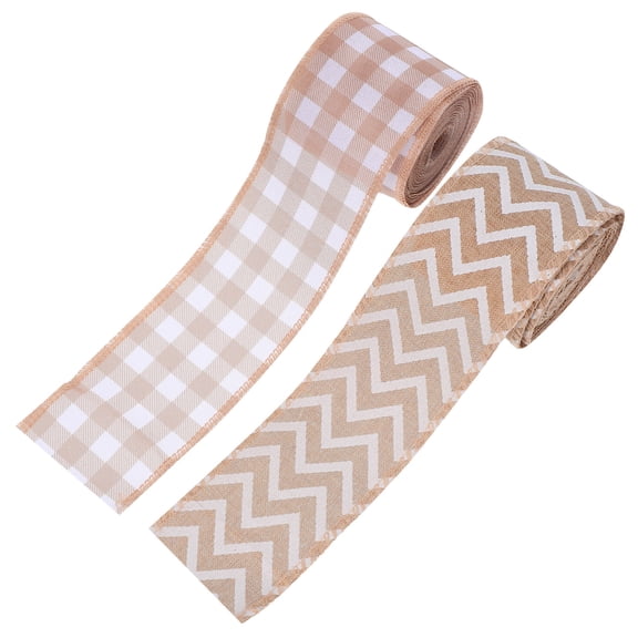 TEHAUX 2Pcs Thick Fabric Ribbon in Assorted Color for Wreath Making and Indoor Decor Projects