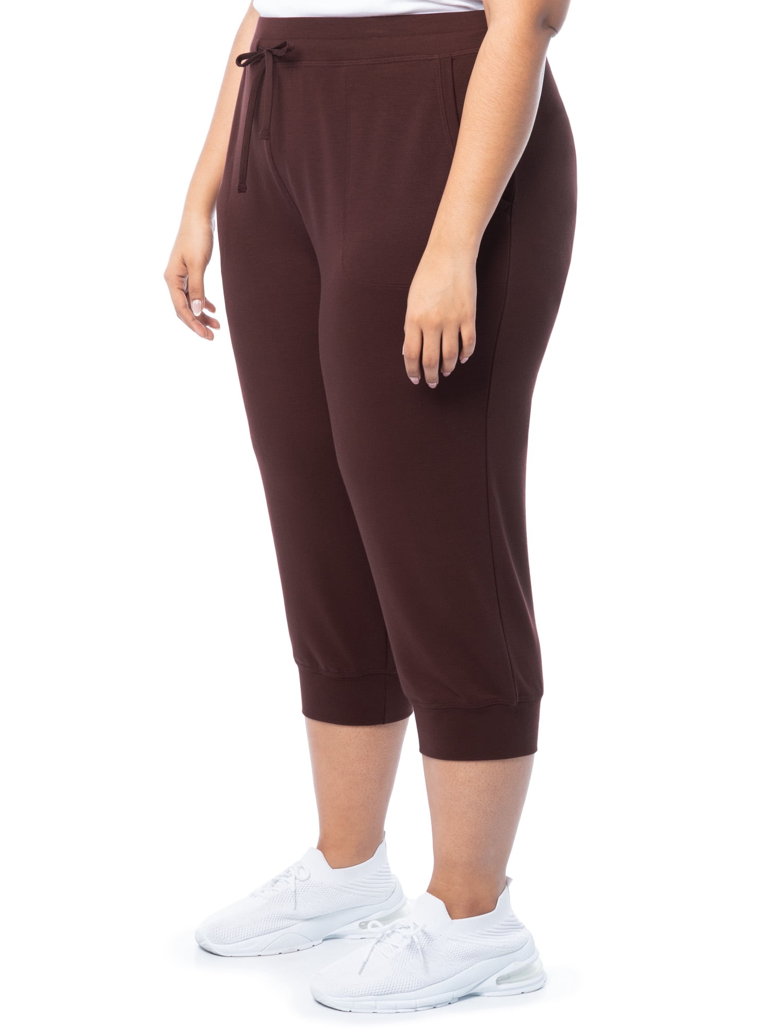 Athletic Works Women's Plus French Terry Athleisure Capri Jogger Pants, size 1X-5X