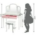 thumbnail image 5 of Costway Kids Vanity Set Princess Makeup Dressing Play Table Set W/Mirror-White, 5 of 8
