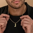 thumbnail image 4 of APSVO Silver Initial Necklaces for Men Boys Stainless Steel American Flag Letter J Pendent Chain Birthday Graduation Fathers Day Jewelry Gifts Teen Him Dad Boyfriend Male Son Adults Kids Age Ideas, 4 of 5