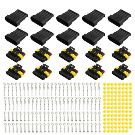5 Pins Way Car Waterproof Electrical Connector Automotive Terminal Sockets 10 Sets
