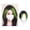 Green, variant on Synthetic Topper Hairpiece Highlighted Blue Pink Bangs Middle Part Straight Bangs