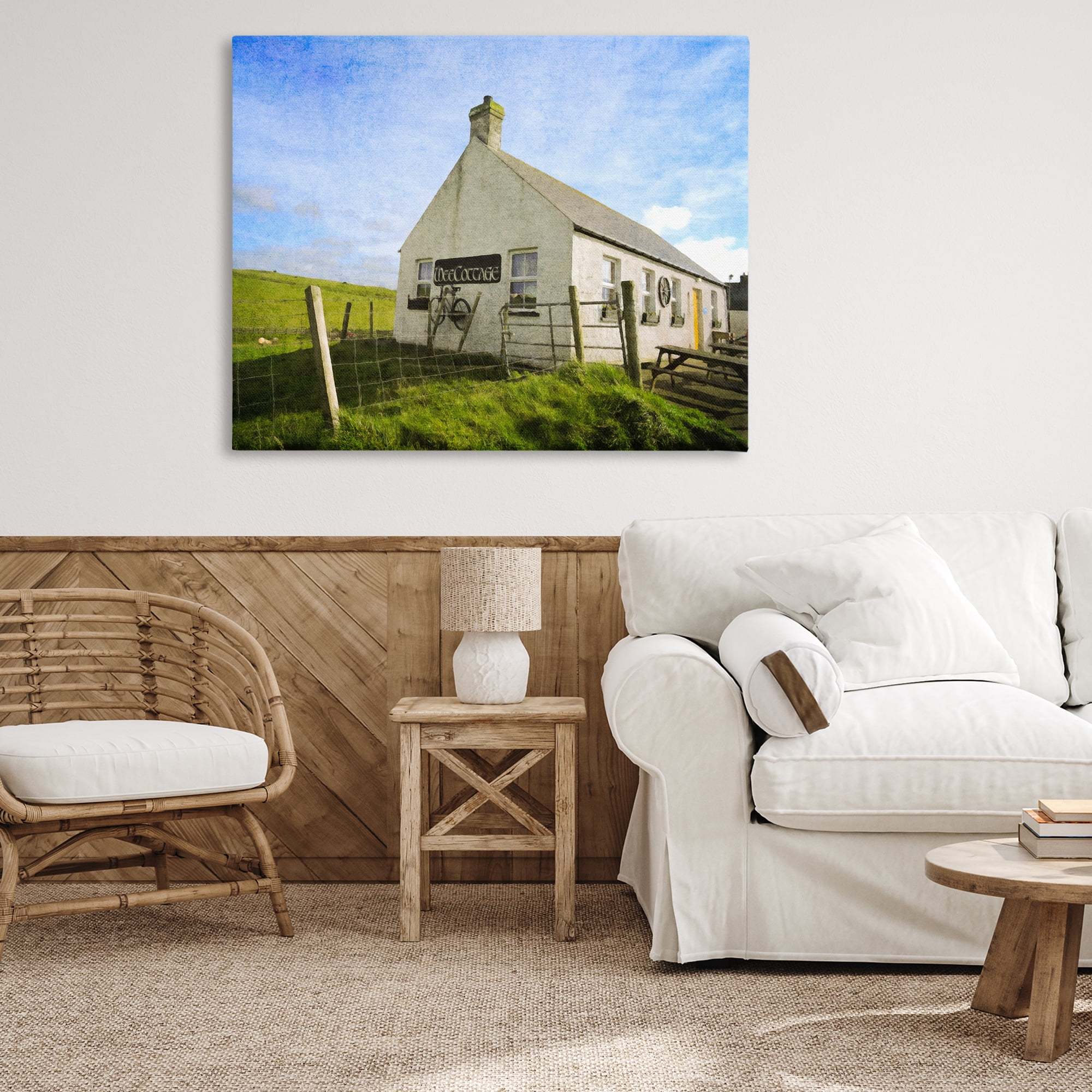 Stupell Industries Wee Cottage Countryside Landscape & Nature Painting Wrapped Canvas Art Print Wall Art, 48 x 36