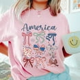 thumbnail image 3 of America Christian Bows T-Shirt – Patriotic Faith-Based Tee with Bible Verses & USA Colors – 4th of July Shirt for Women, Girls, Christian Moms & Faith Apparel Lovers, 3 of 7