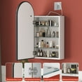 thumbnail image 3 of Etemnozon Arched Medicine Cabinet with Light,Recessed Lighted Led Medicine Cabinet Mirror with Storage for Bathroom,Stainless Steel Metal Framed Rectangular Bathroom Cabinet with Mirror 20x36'',Black, 3 of 7