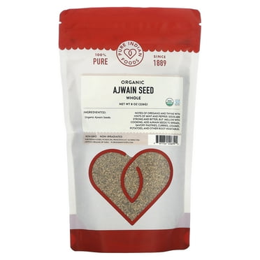 Pure Indian Foods Organic Whole Ajwain Seed, 8 oz (226 g)