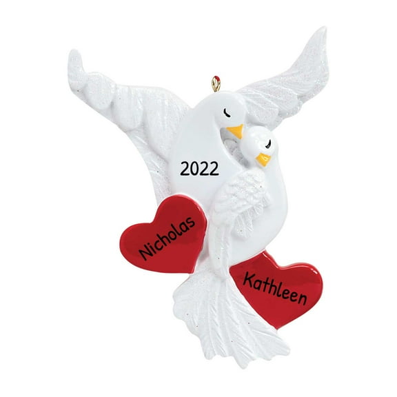 Personalized Wedding Ornaments - Mr Mrs Ornaments 2024 - Love Doves Ornament, Our First Christmas Married Ornament 2024, Newlywed Christmas Ornament 2024- Free Customization