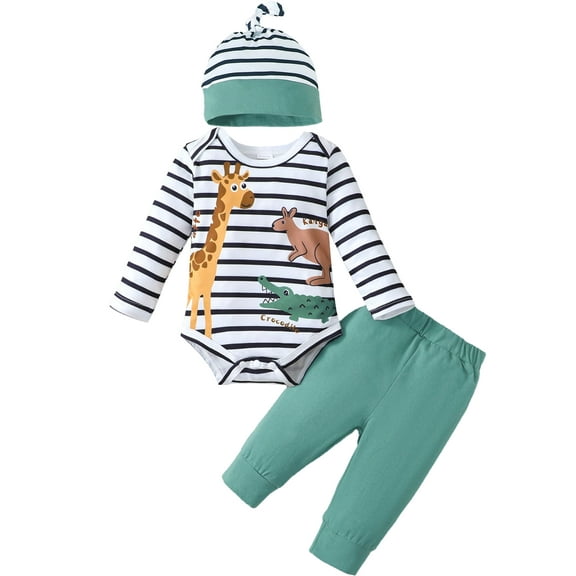 WIBACKER Newborn Infant Baby Boy Clothes Fall Winter Outfits Cartoons Outfit Toddler Baby Boy Clothes Set