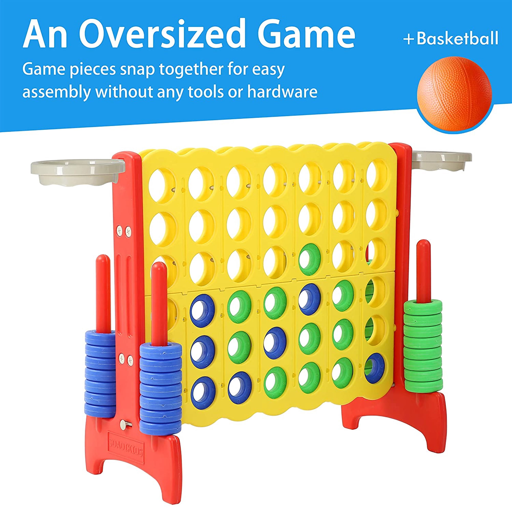 SDADI Giant 33 Inch 4-In-A-Row Game and Basketball Activity Floor Game