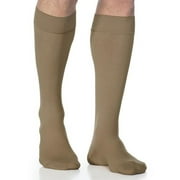 Sigvaris Midtown Microfiber 823CSLM99-S 30-40 mmHg Midtown Microfiber Mens Closed Toe Knee Highs with Silcone Beaded Grip-Top, Black, Small and Long