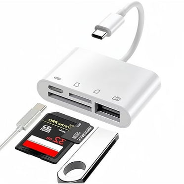 USB C SD Card Reader Adapter, Fermoved Type C Micro SD TF Card Reader Adapter, 4 in 1 USB C to USB Camera Memory Card Reader Adapter for iPhone15 New Pad Pro MacBook Pro and More UBC C Devices
