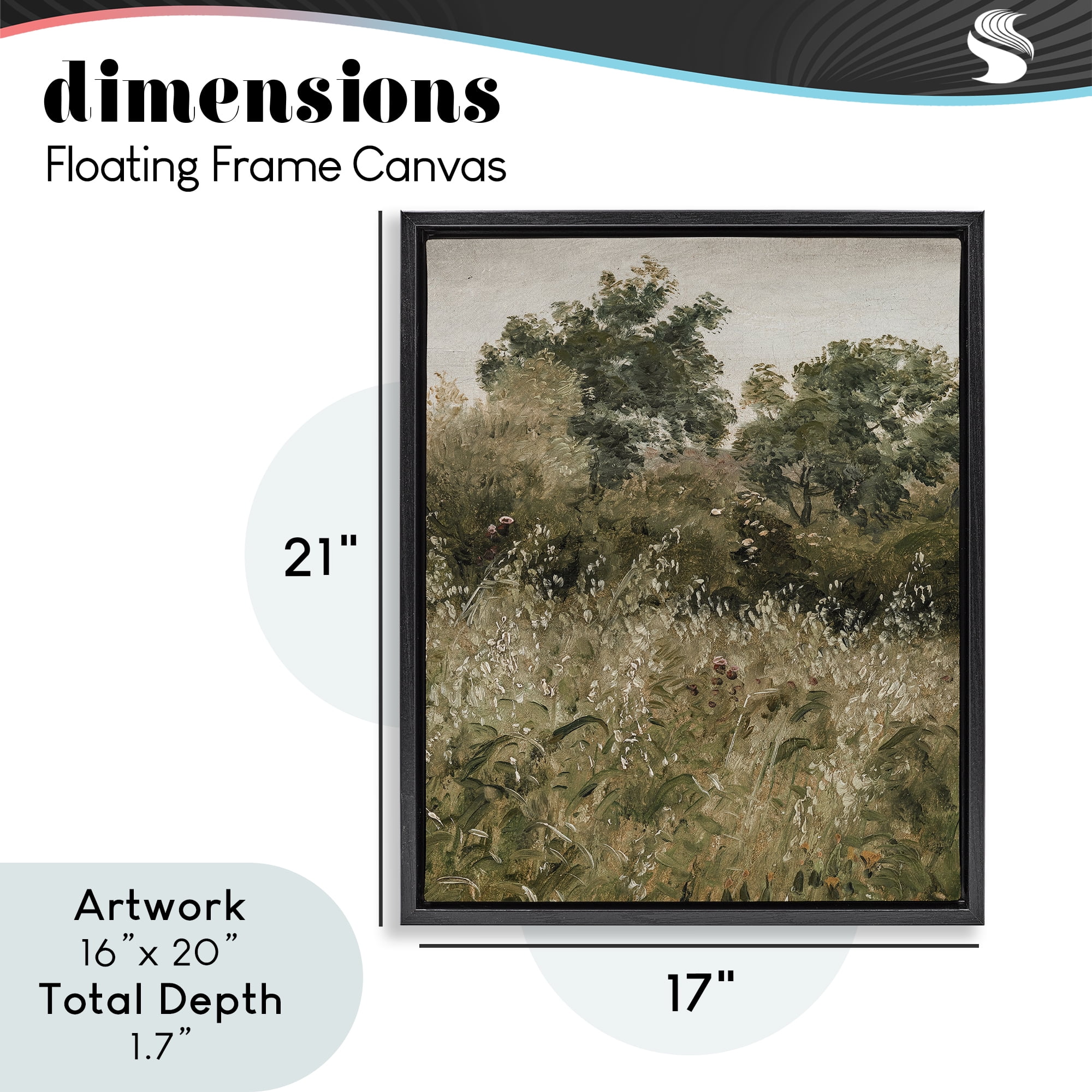 Dense Forest Thicket Black Framed Floater Canvas Wall Art, design by Lettered and Lined