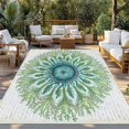 thumbnail image 2 of Green Botanical Circle Outdoor Rug 5x7 Ft - Reversible Patio Rug Outdoor Camping Rugs, Abstract Art Vintage Washable Indoor Outdoor Area Rugs, Non-Slip Outdoor Carpet Runner for Deck/Porch, 2 of 8