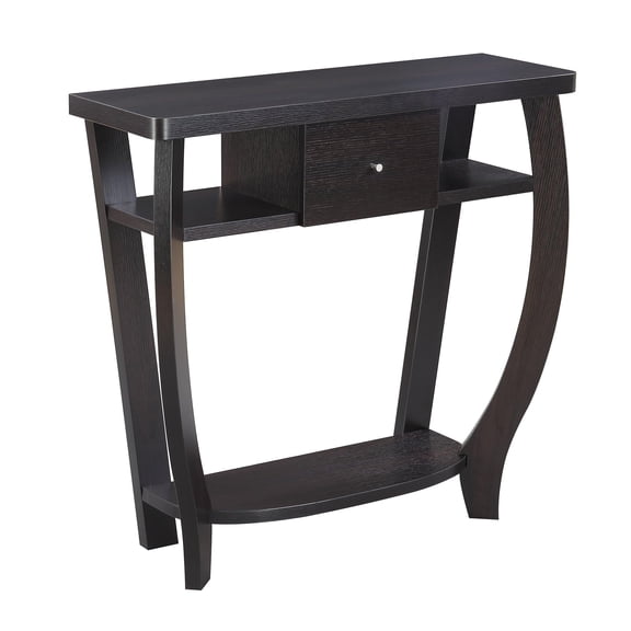 Pemberly Row Modern Console Table in Espresso Wood Finish